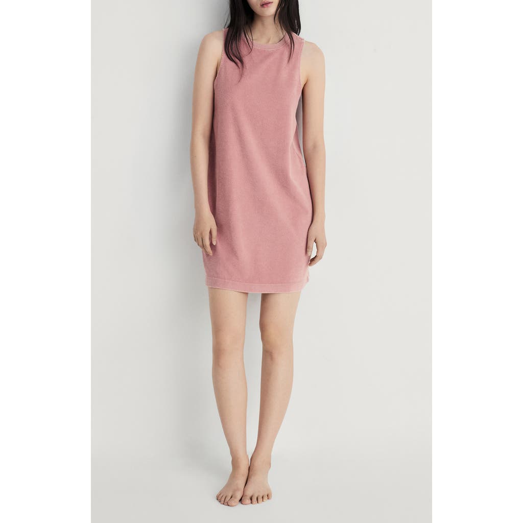 Mango Overdyed Cotton Blend Terry Nightgown In Pink