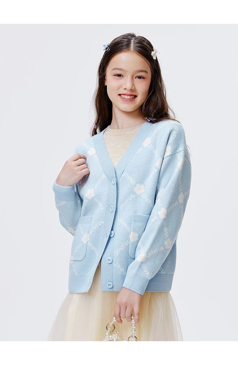 Balabala Joyful Bloom Knit Cardigan, Main, color, Blue