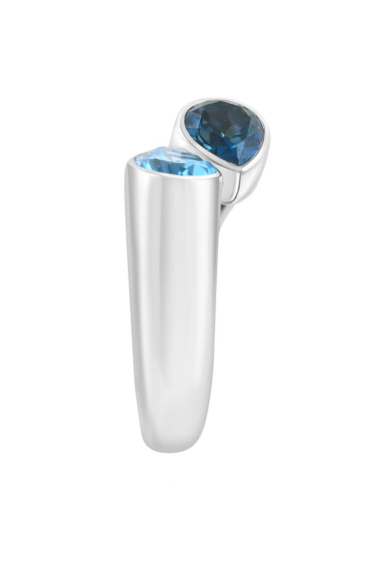 Sterling Silver Blue Topaz & London Blue Topaz Bypass Ring, Alternate, color, BLUE