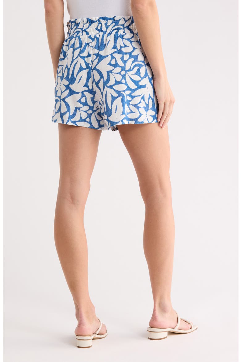 Stamped Floral Print Ruffle Edge Shorts, Alternate, color, STAMPED FLORAL PRINT