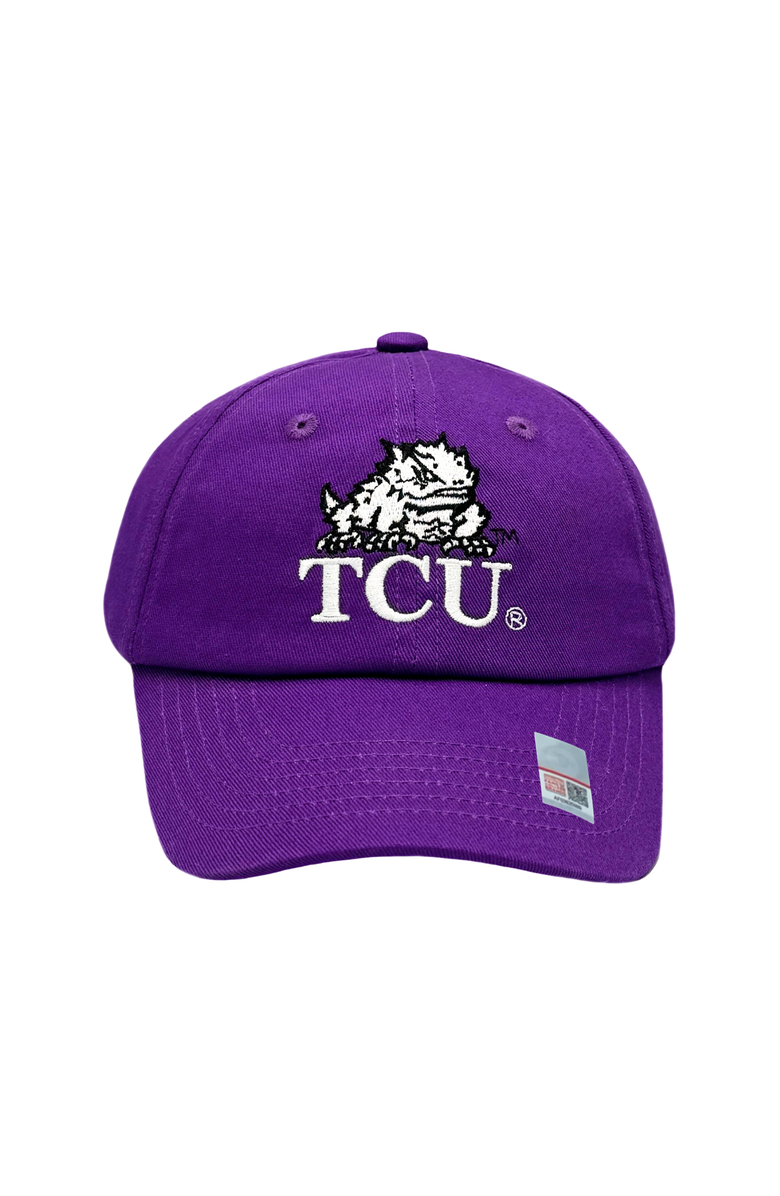 Bits & Bows TCU Horned Frogs Baseball Hat, Main, color, Purple