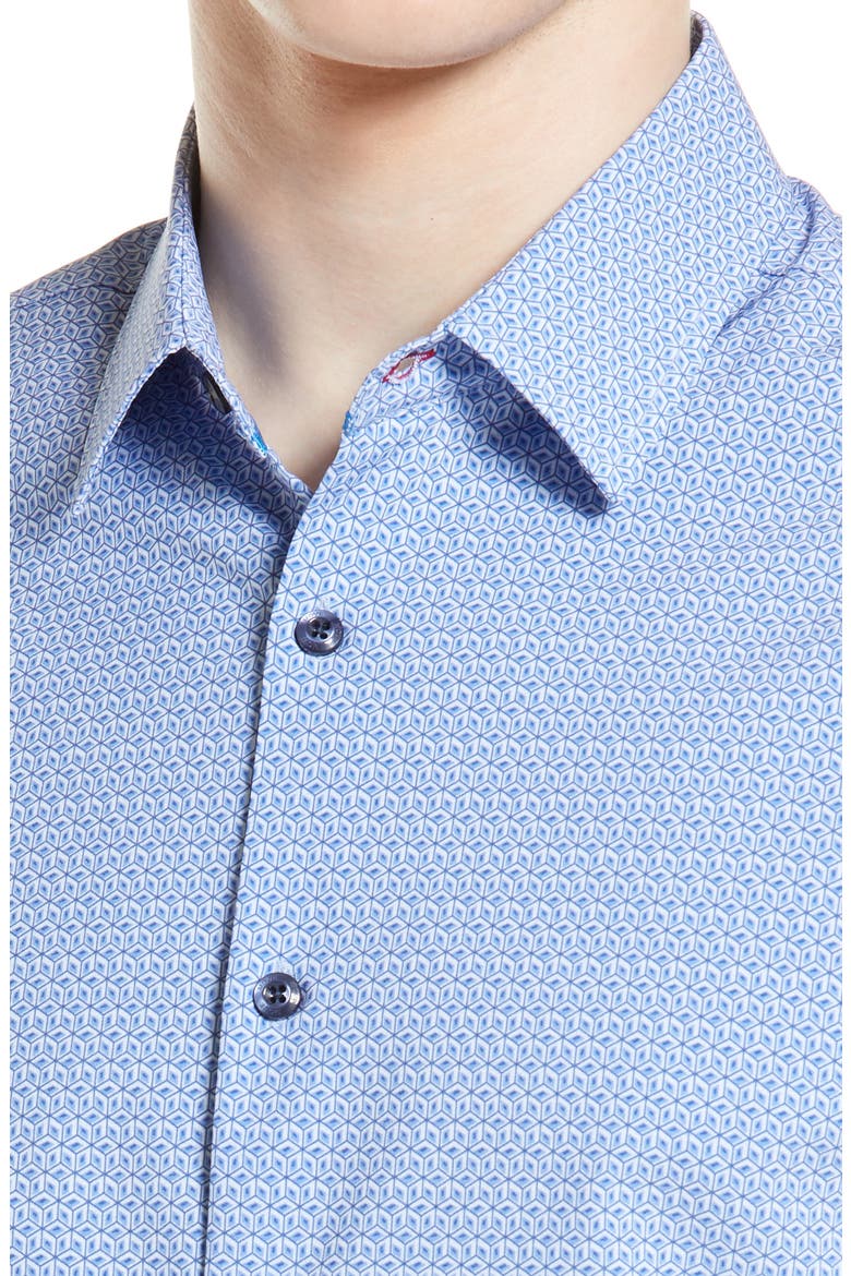 Short Sleeve Button-Up Shirt, Alternate, color, BLUE