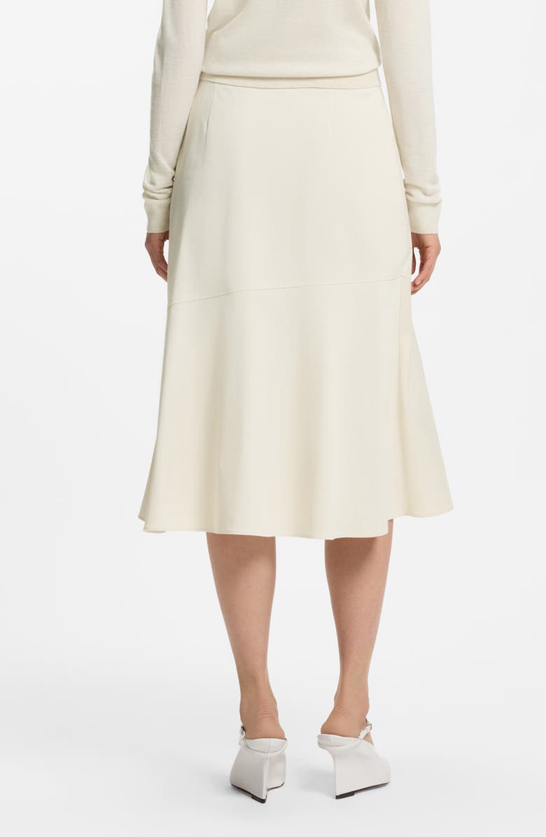 BOSS Vuleran Belted Stretch Cotton Midi Skirt, Alternate, color, Light Pumice