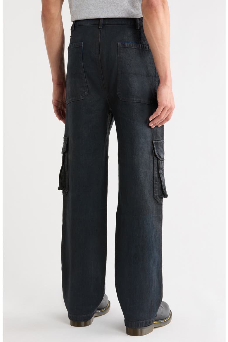 Roman Straight Cargo Jeans, Alternate, color, DARK BLUE WAXED