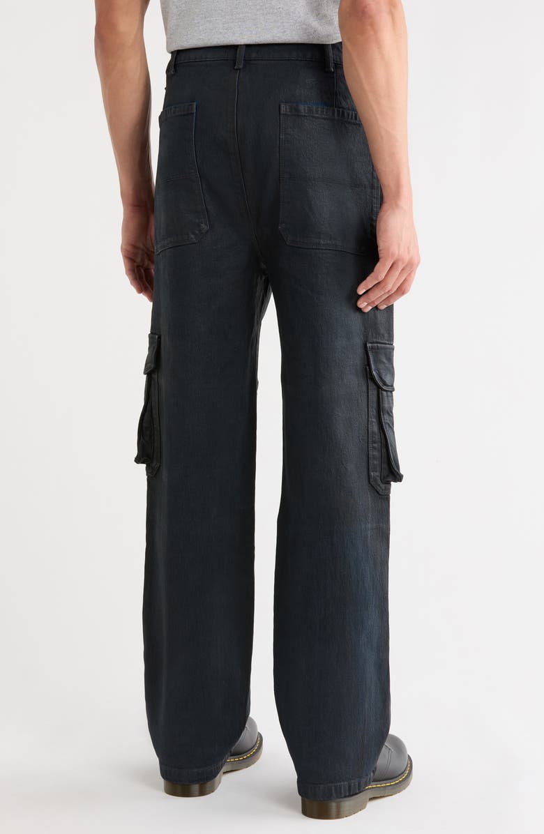 RtA Roman Straight Cargo Jeans, Alternate, color, Dark Blue Waxed