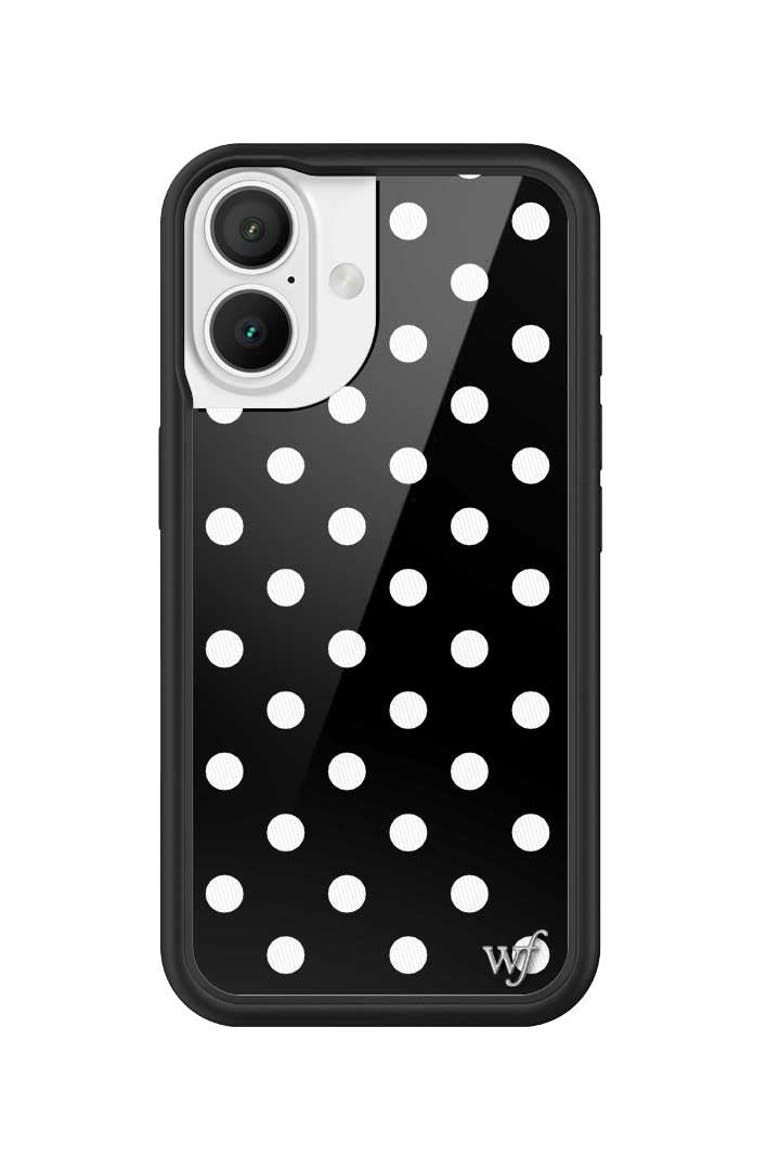 Polka Dot | Black and White iPhone Case, Alternate, color, Black