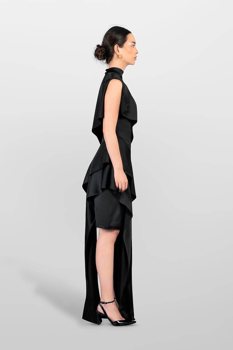 Viscose Volant Dress, Alternate, color, Black