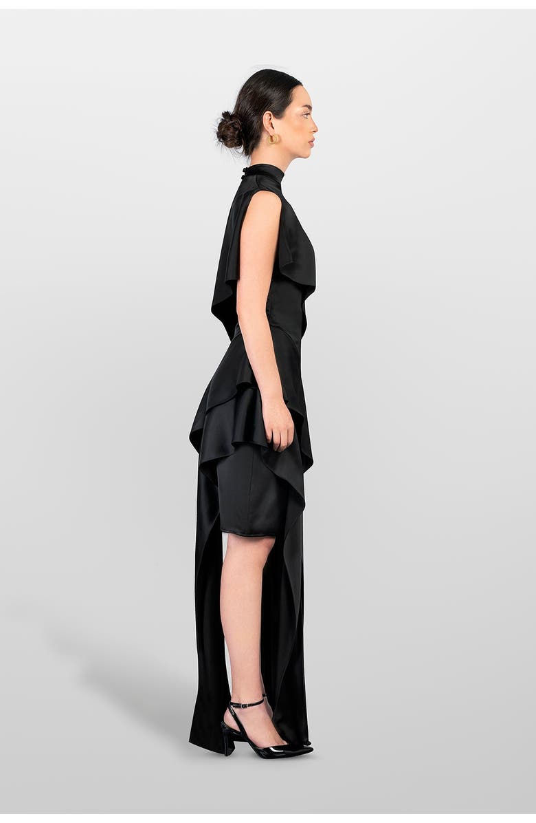 LAURA APARICIO Viscose Volant Dress, Alternate, color, Black