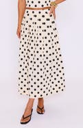 VICI Collection Cami Polka Dot Pleated Maxi Skirt