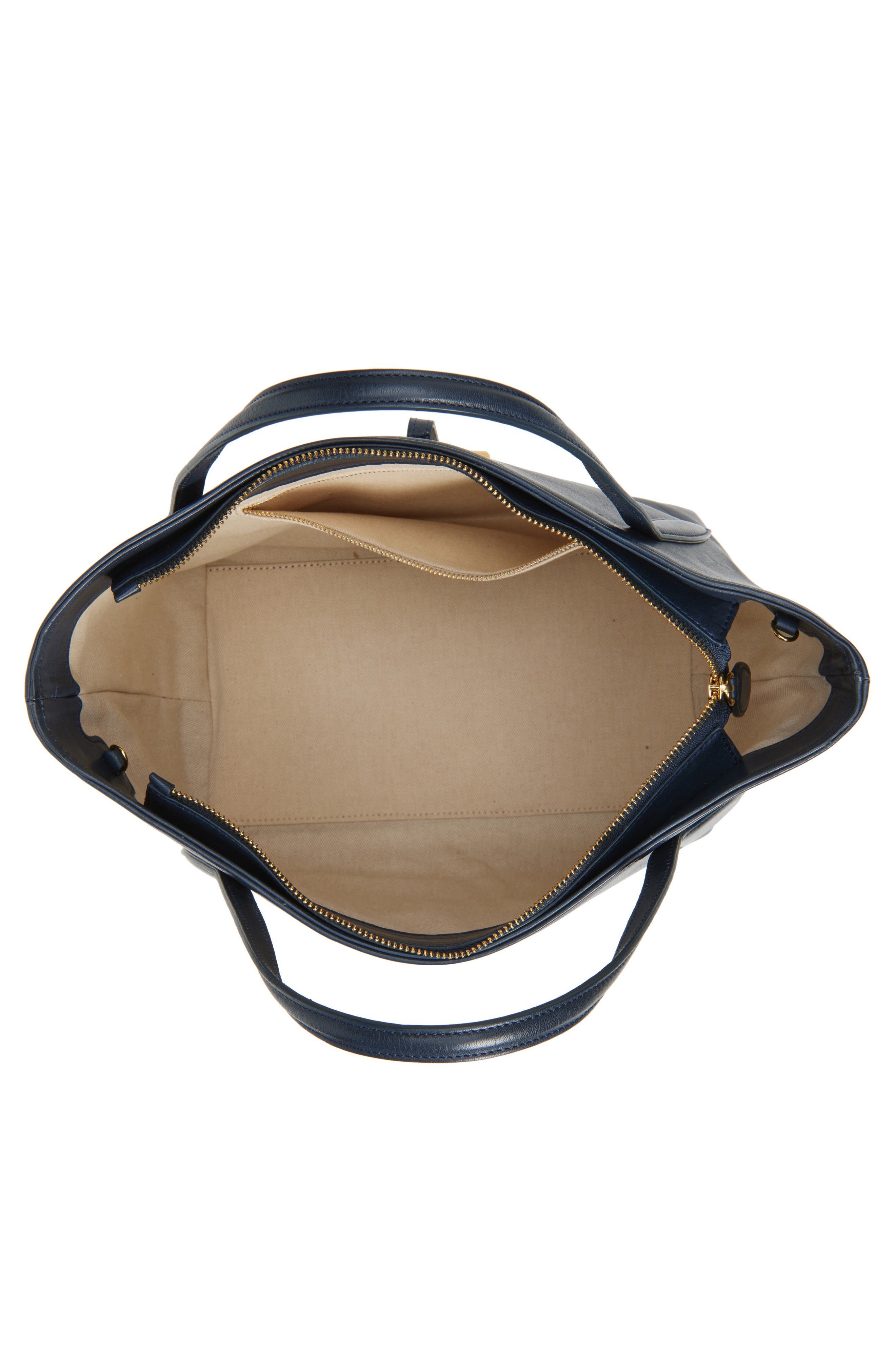 LIFFNER Petite Penne Leather Tote, Alternate, color, Navy