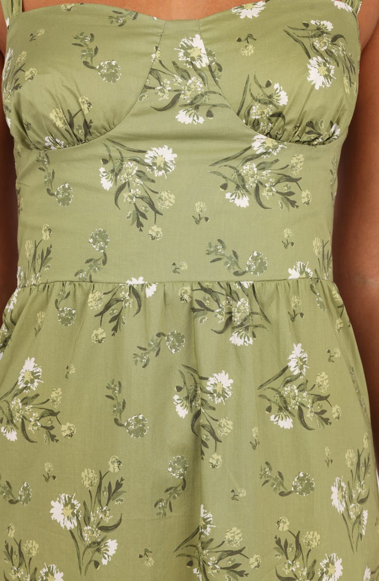 Petal & Pup Floral Sleeveless Tiered Cotton Midi Dress, Alternate, color, Sage Botanica