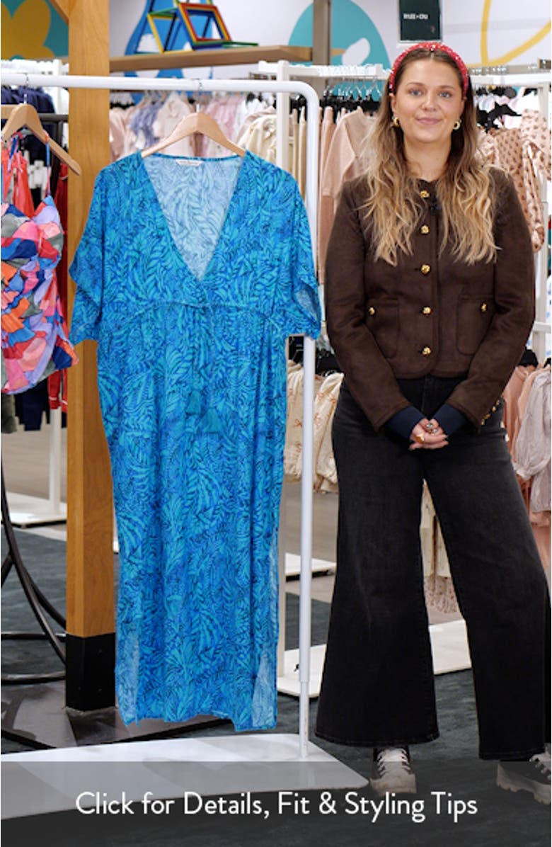 Dylan Midi Cotton Cover-Up Caftan, sales video thumbnail