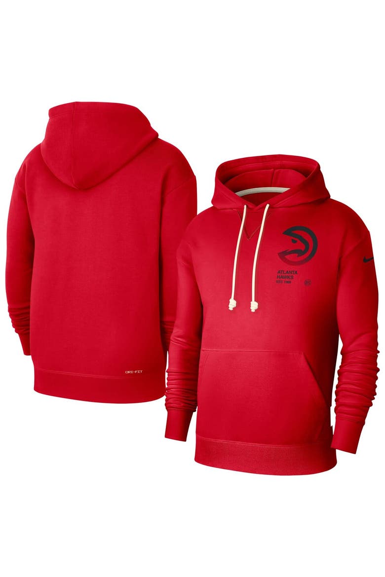 Men's Nike  Red Atlanta Hawks Courtside Standard Issue Premium Performance Pullover Hoodie, Alternate, color, Red
