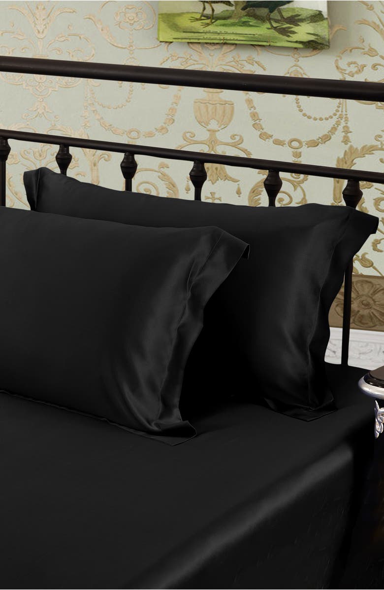 Lilysilk Pure Mulberry Silk Oxford Envelope Luxury Pillowcase, Alternate, color, Black