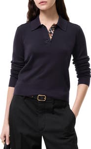 Burberry Long-sleeve Wool Polo Shirt