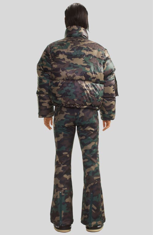 Cynthia Rowley Backcountry Puffer Jacket In Green Camo