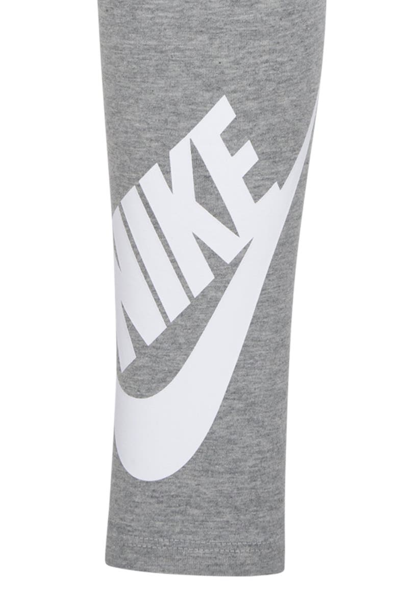 Kids' Swoosh Logo Leggings, Alternate, color, DARK ASH HEATHER