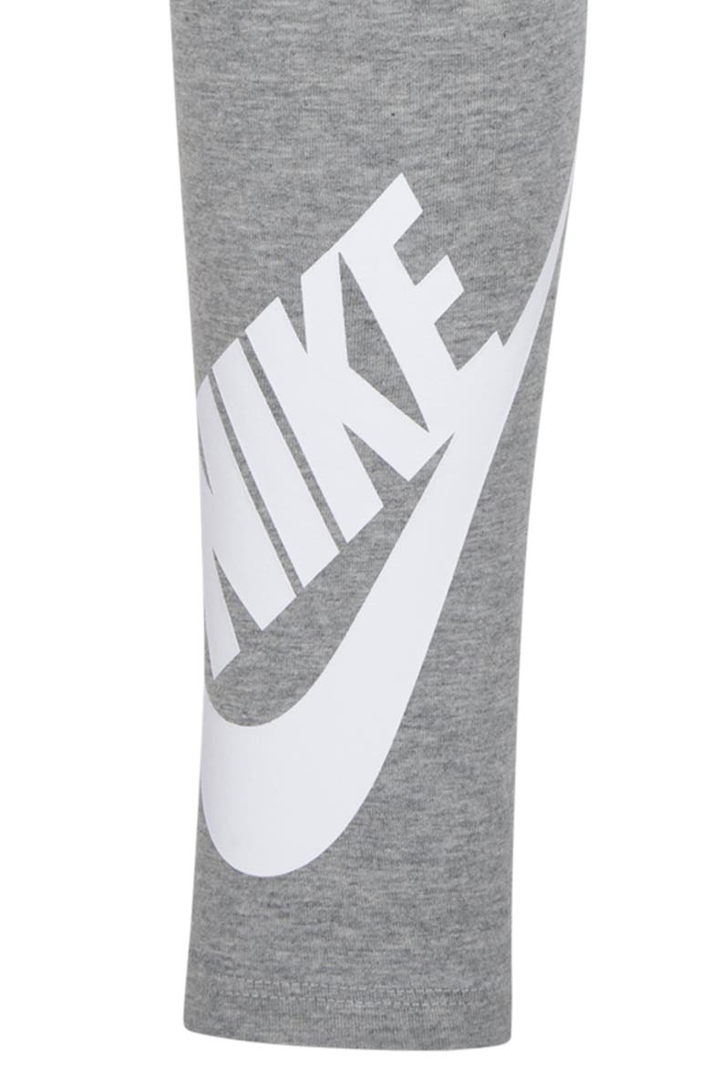 Nike Kids' Swoosh Logo Leggings, Alternate, color, Dark Ash Heather