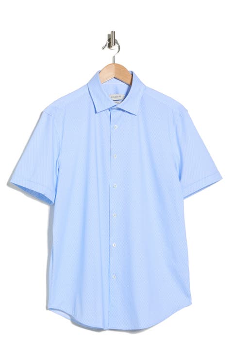Short Sleeve Woven Button-Up Shirt