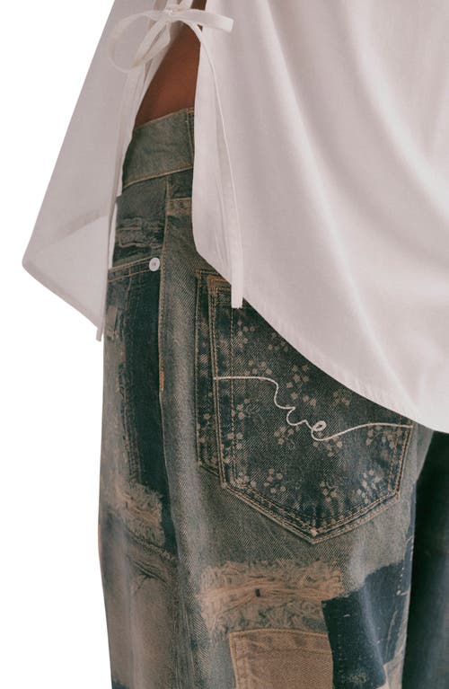 Free People Illusion Patchwork Jeans In Indigo Combo In Blue