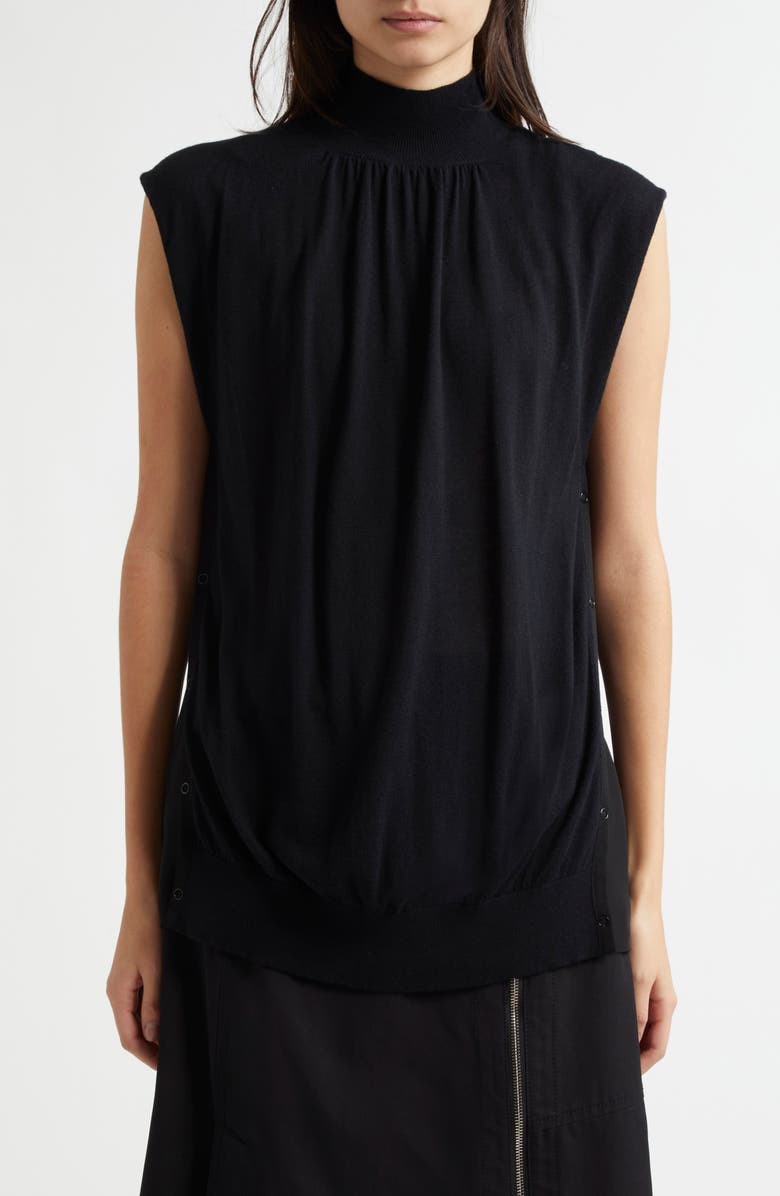 3.1 Phillip Lim Chiffon Godet Panel Mock Neck Sweater, Main, color, 