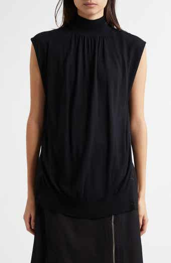 3.1 Phillip Lim Chiffon Godet Panel Mock Neck Sweater