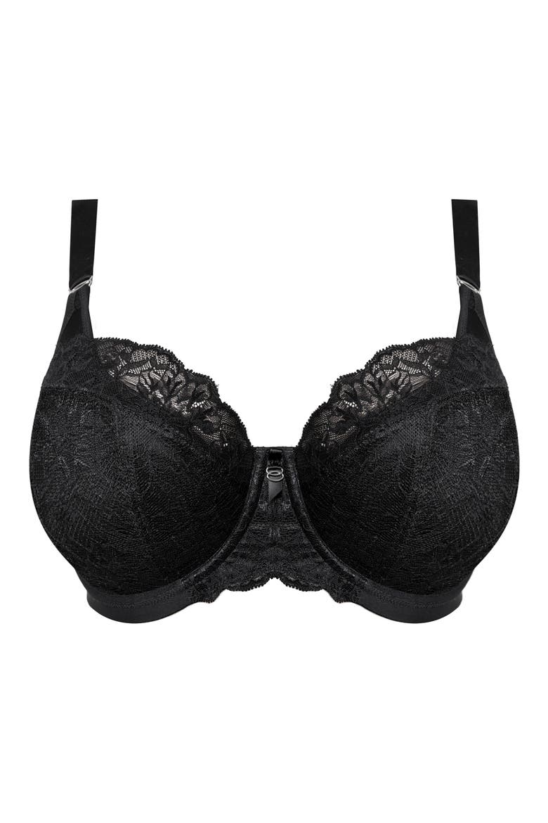 Brianna Underwire Padded Half Cup Bra, Alternate, color, BLACK