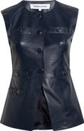 Veronica Beard Tamara Lambskin Leather Vest