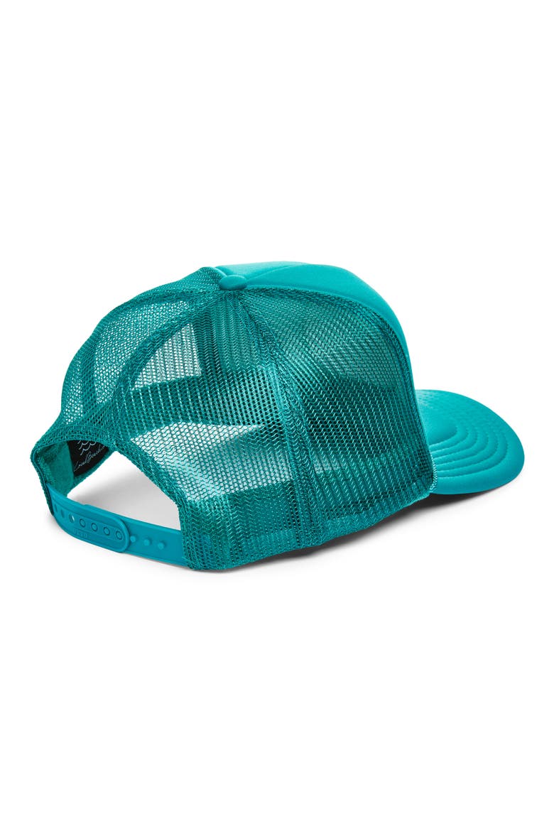 Smiley Patch Trucker Hat, Alternate, color, JADE