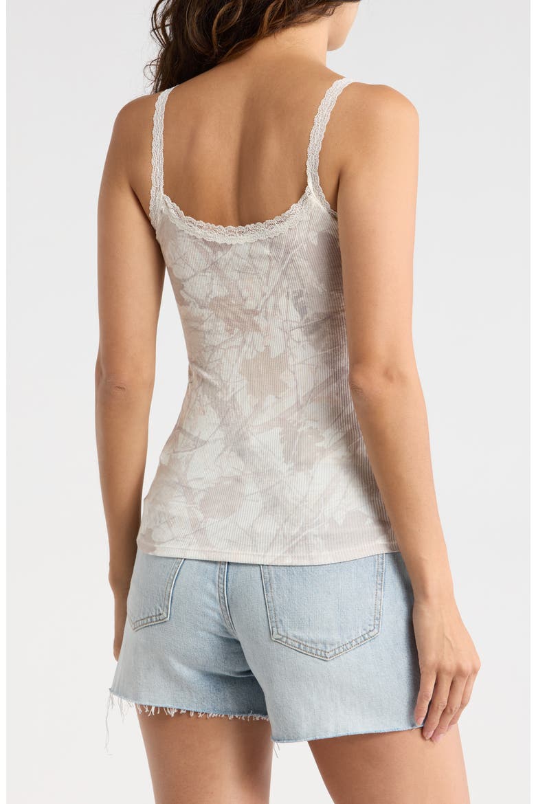Printed Lace Trim Cami, Alternate, color, NATURAL COMBO