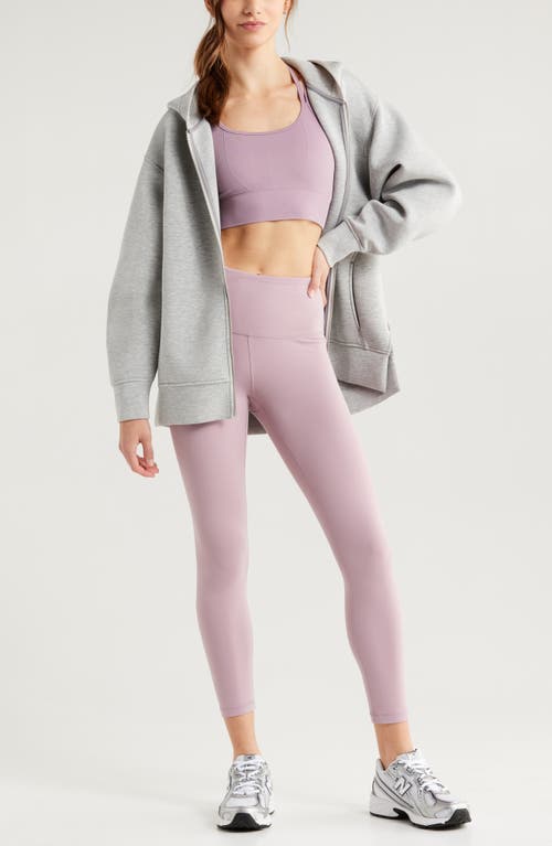 Zella Front Zip High-low Hoodie In Gray
