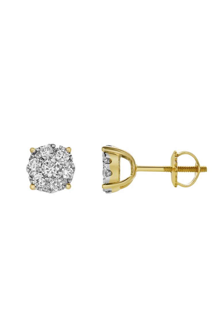Arc 14K Yellow Gold Cluster Lab Grown Diamond Unisex Earrings - 0.33 Cts, Alternate, color, 14K Yellow Gold