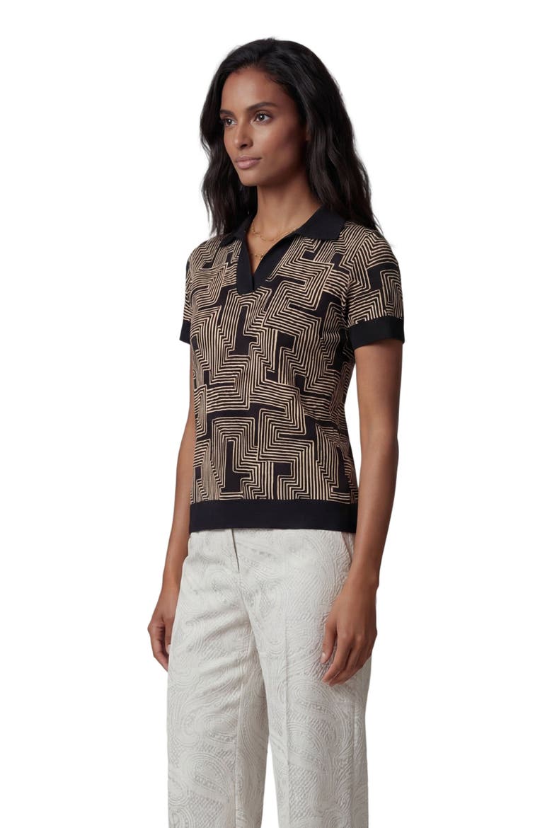 Inter Twine Womens Merino Silk Cashmere Polo, Alternate, color, INTER TWINE BLACK
