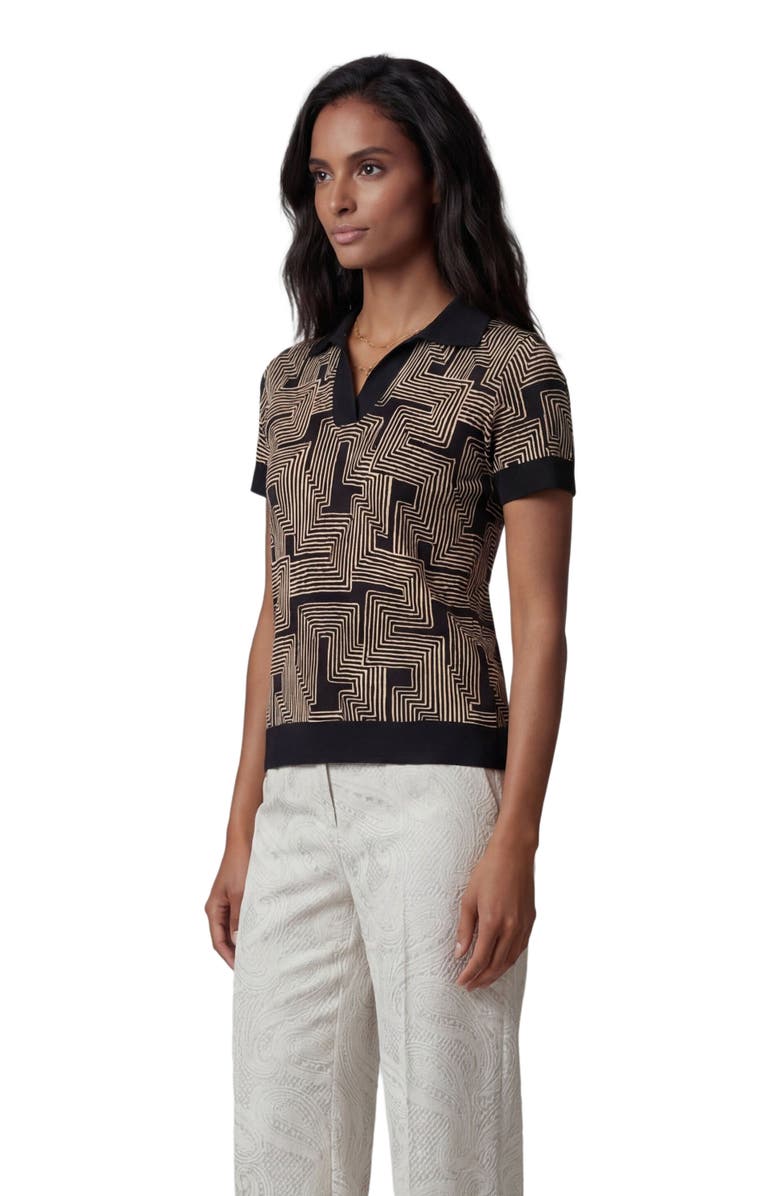 Lords of Harlech Inter Twine Womens Merino Silk Cashmere Polo, Alternate, color, Inter Twine Black