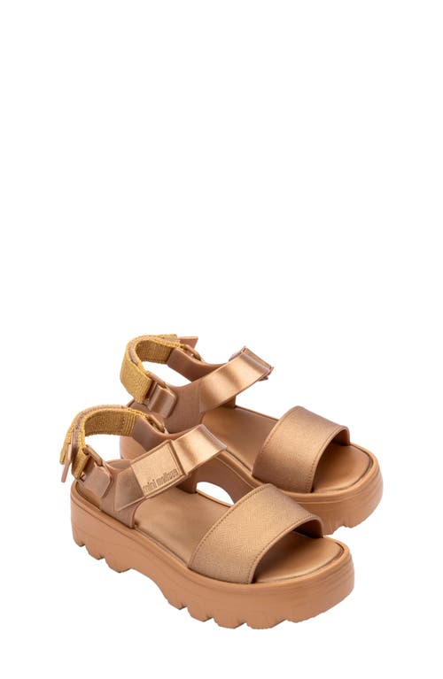 Mini Melissa Kids' Kick Off Platform Sandal In Gold