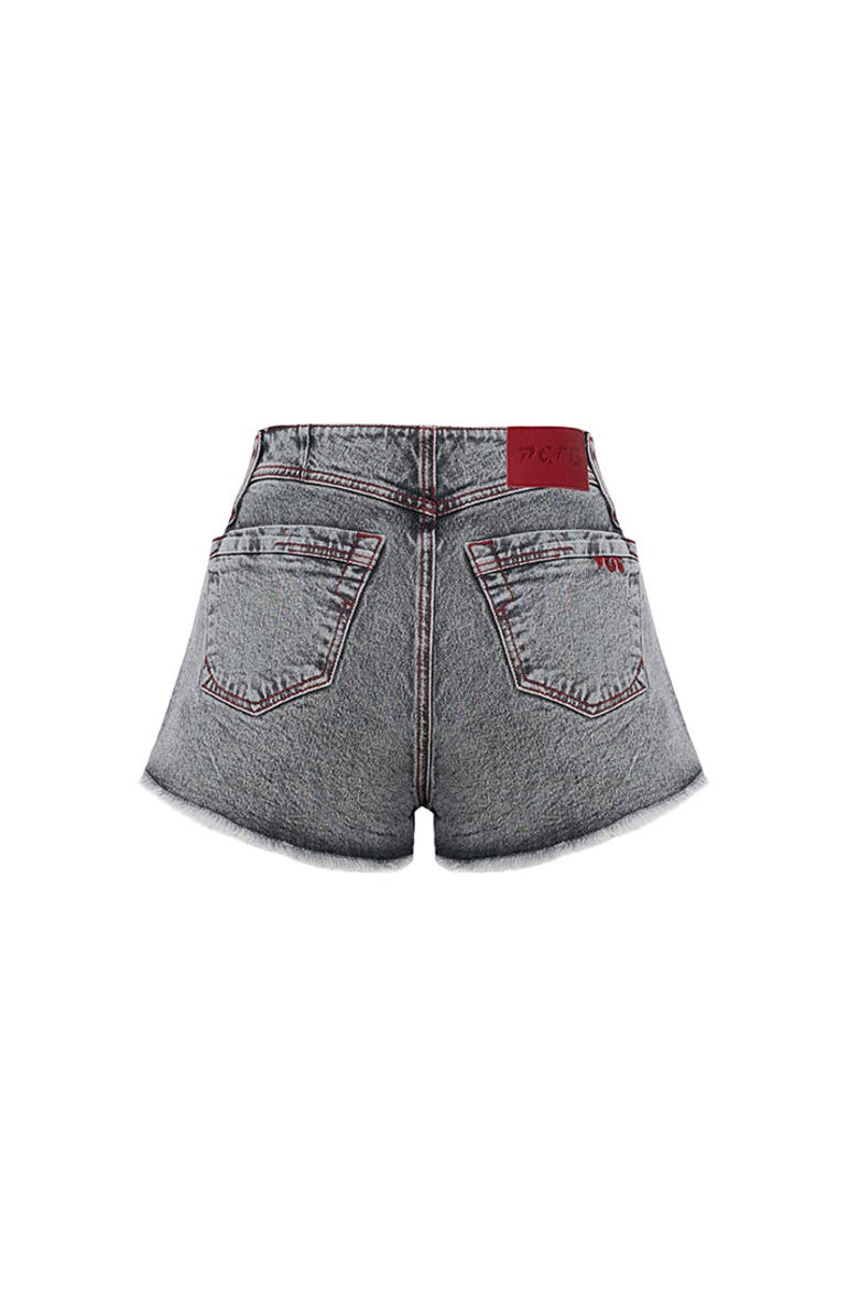 Cotton Faded Super Mini Short, Alternate, color, grey