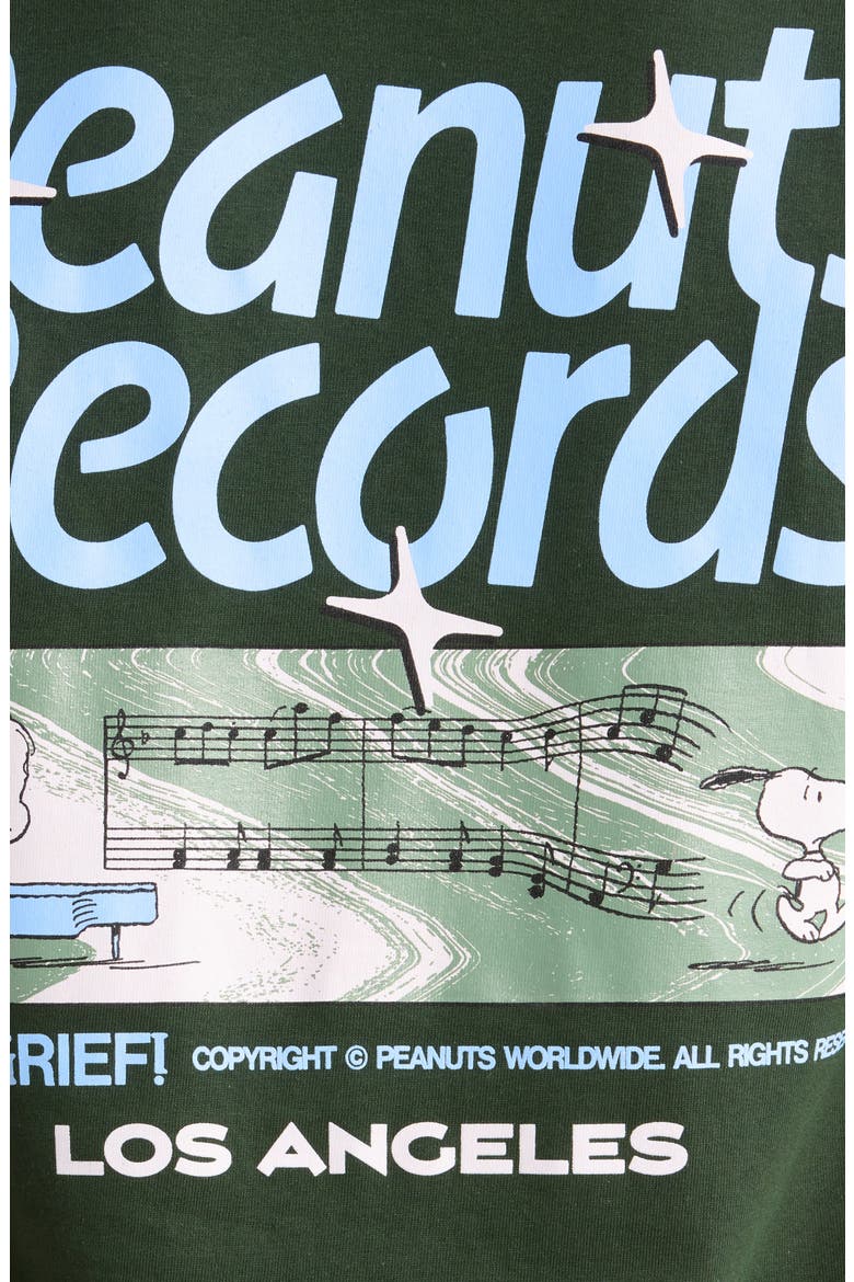 Peanuts® Records Cotton Graphic T-Shirt, Alternate, color, FOREST