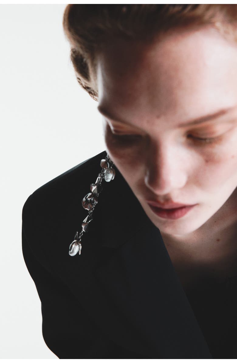 H&M Long Earrings, Alternate, color, Silver-Colored