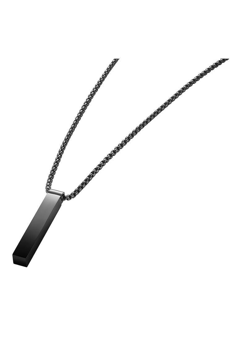 Men's Vertical Bar Pendant Necklace, Alternate, color, BLACK