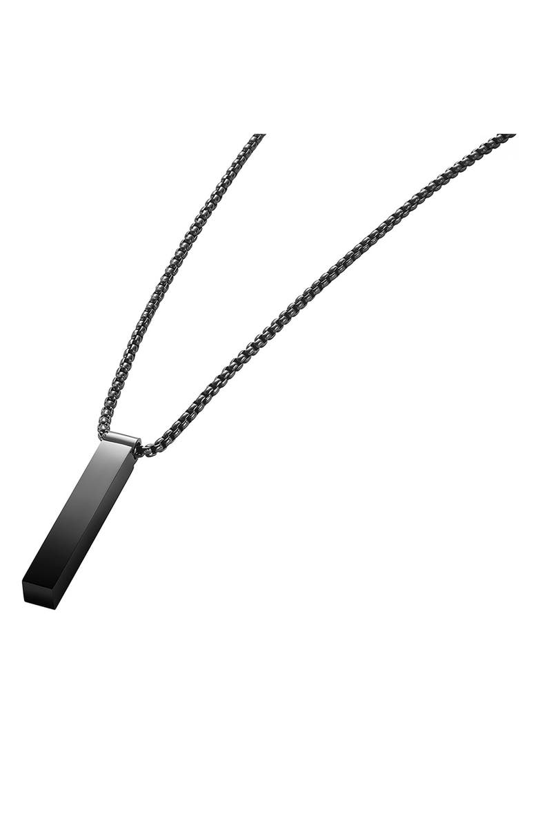 GEOFFREY BEENE Men's Vertical Bar Pendant Necklace, Alternate, color, Black
