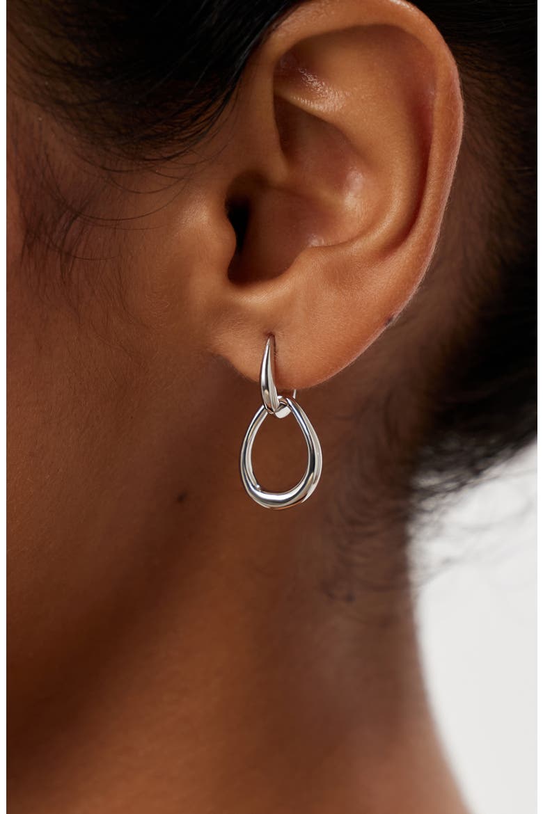 Gold Drop Earrings - Sage, Alternate, color, Silver
