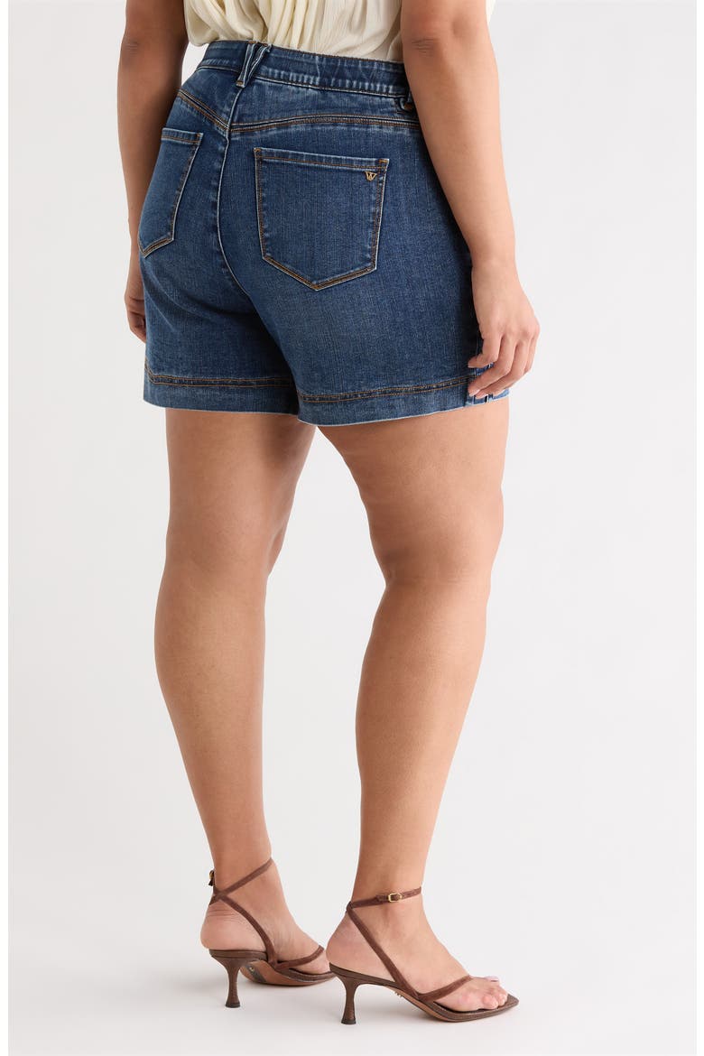 Gracie High Waist Cotton Blend Denim Shorts, Alternate, color, MID BLUE