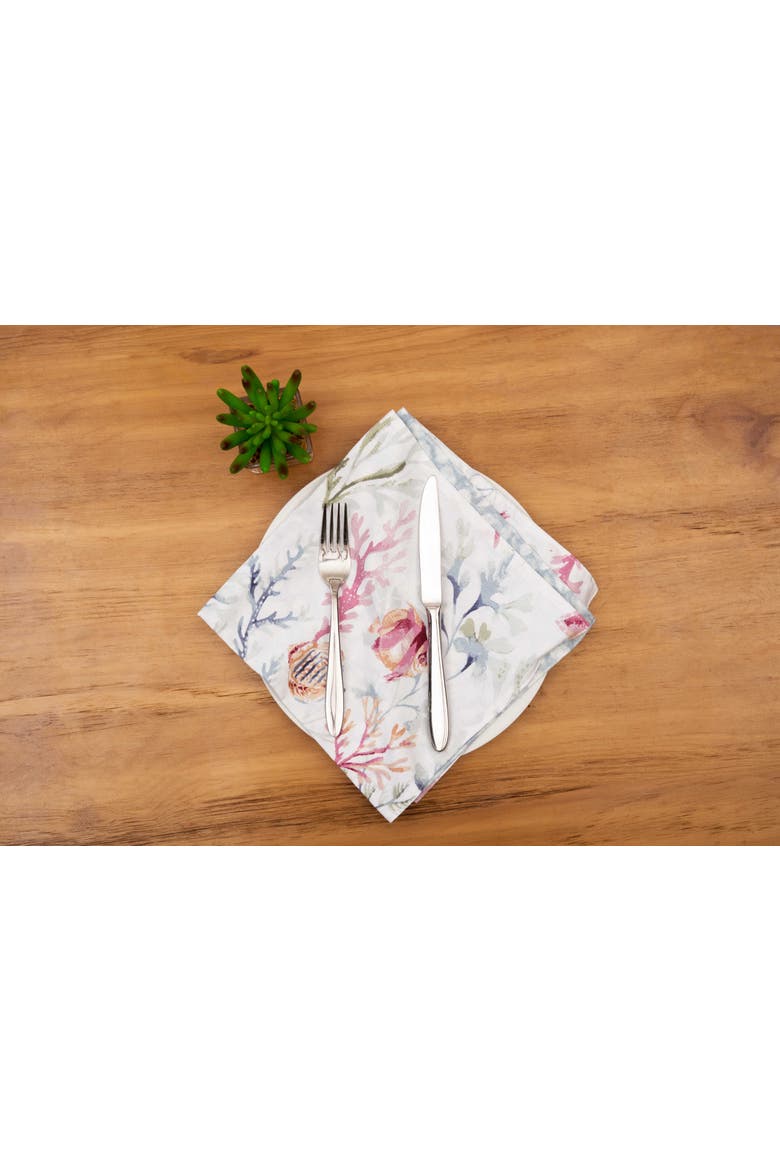 Nori Coral Cloth Napkin Set of 6, Alternate, color, Blue