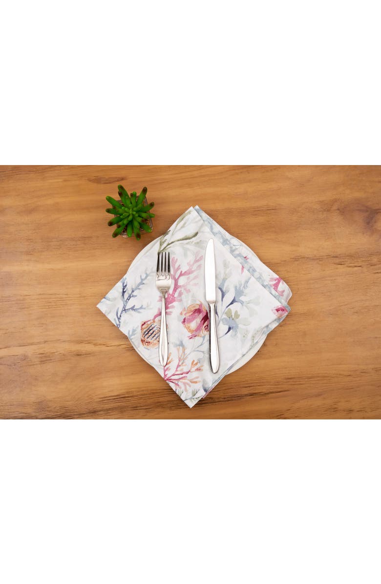 C&F Home Nori Coral Cloth Napkin Set of 6, Alternate, color, Blue