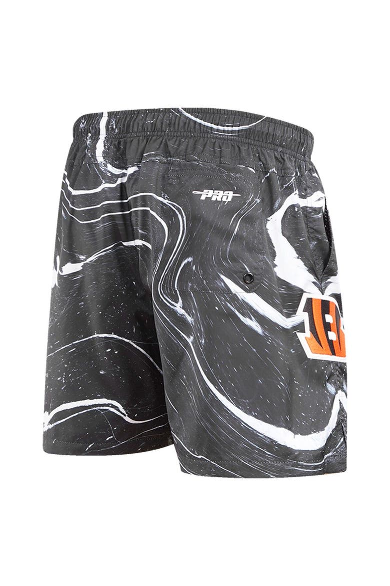 Men's Pro Standard Black Cincinnati Bengals Allover Marble Print Shorts, Alternate, color, Black