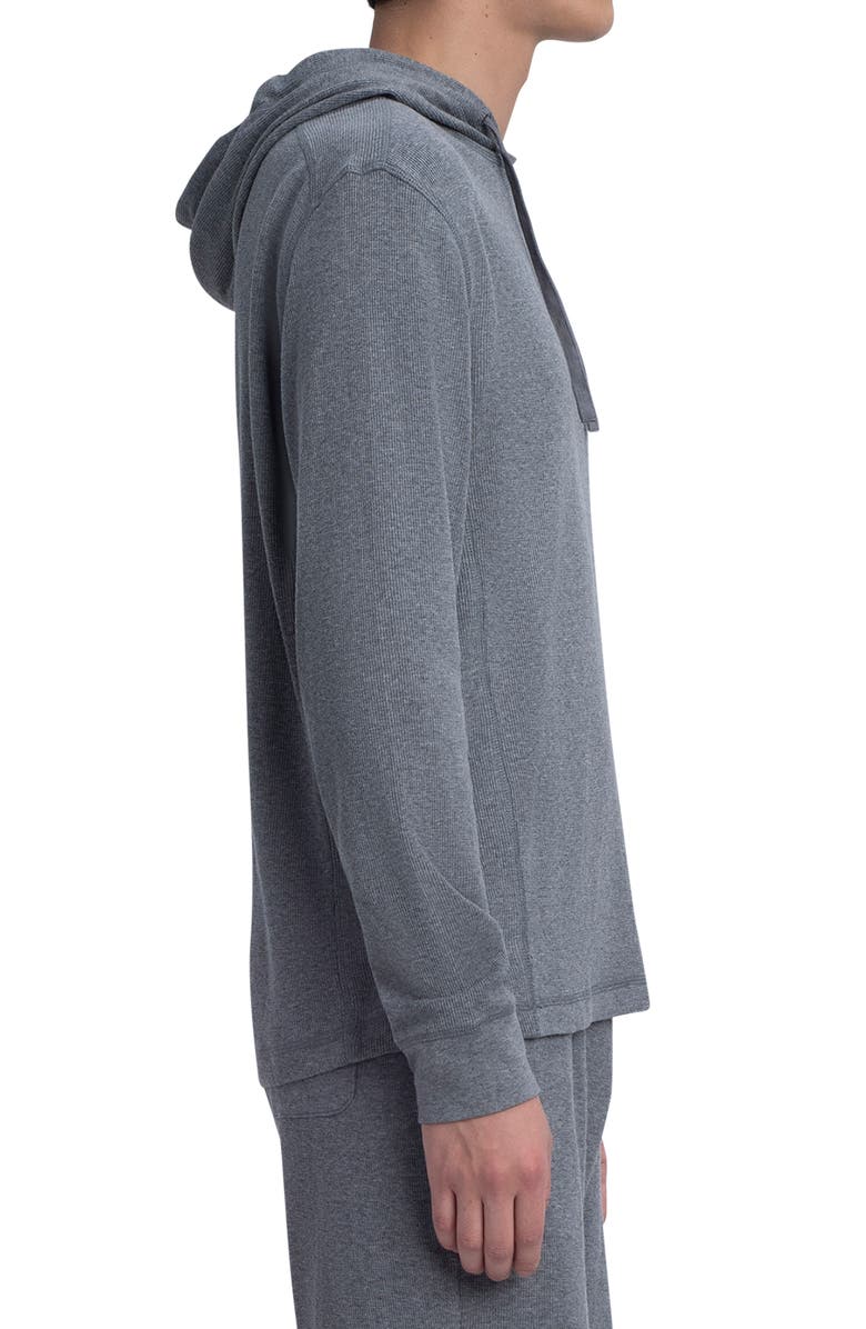 Bugatchi Comfort Knit Cotton Hoodie, Alternate, color, Charcoal
