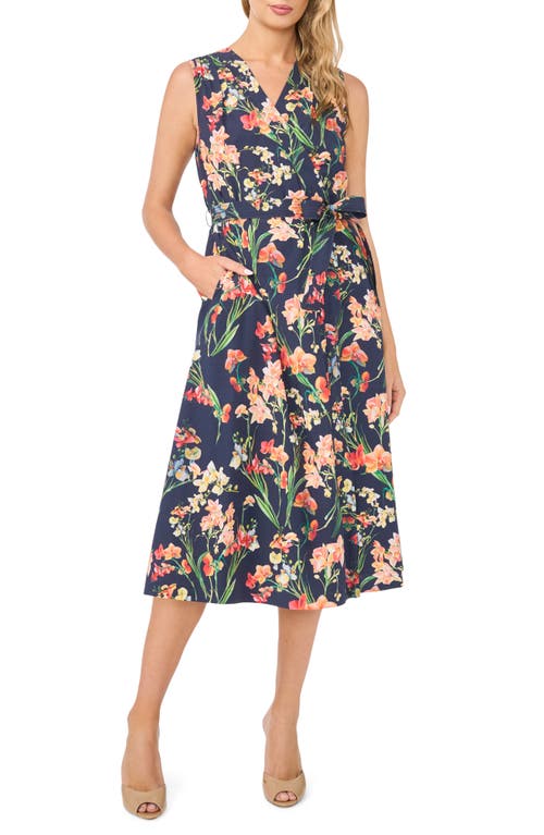 Ted Baker Aubree Floral Wrap Front Midi Dress In Multi