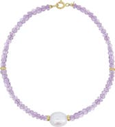The Lovery Fine Jewelry Pink Amethyst Bead Pearl Bracelet