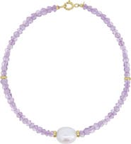 The Lovery Fine Jewelry Pink Amethyst Bead Pearl Bracelet