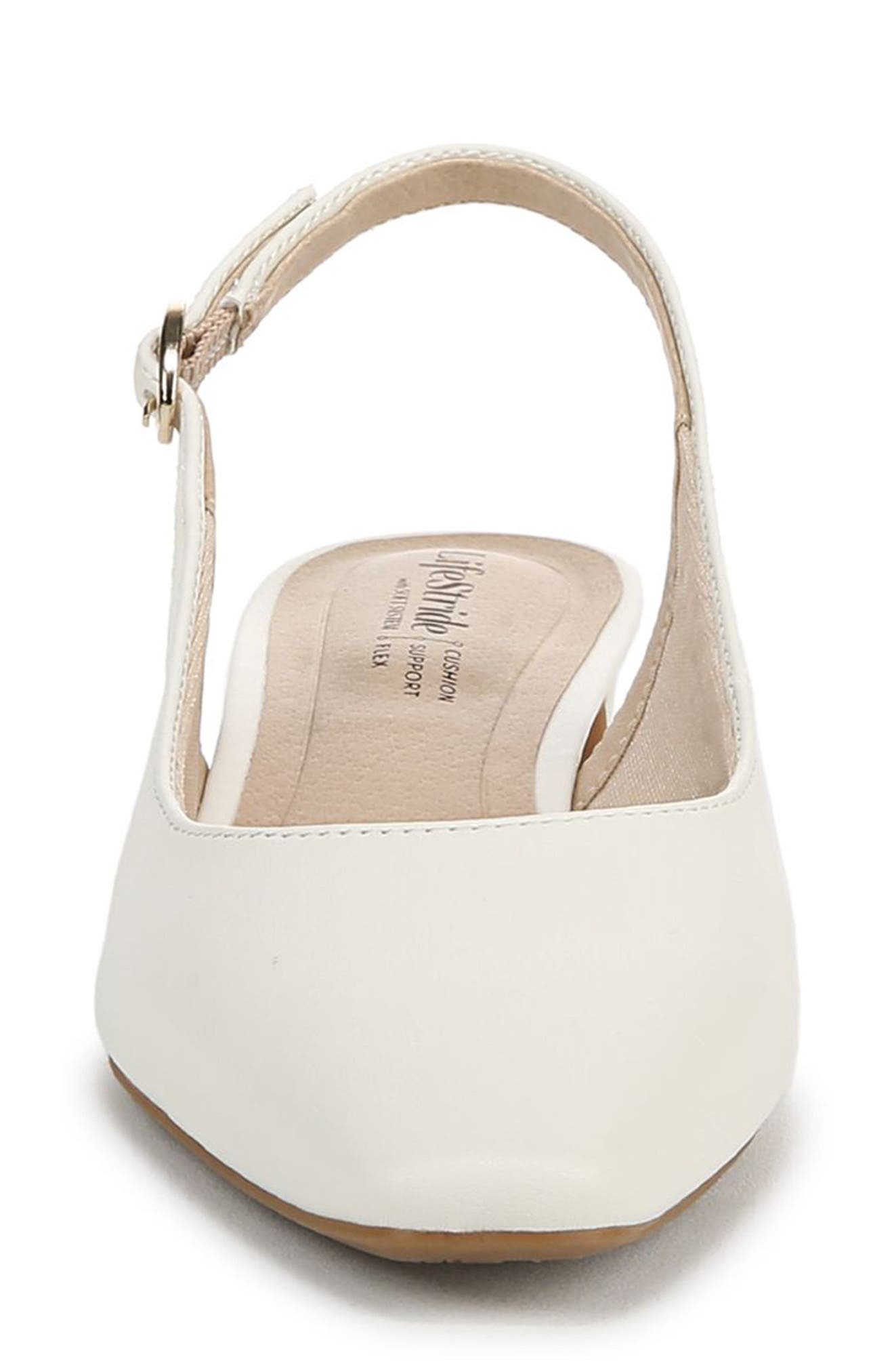 LifeStride Lorena Slingback Pump, Alternate, color, White